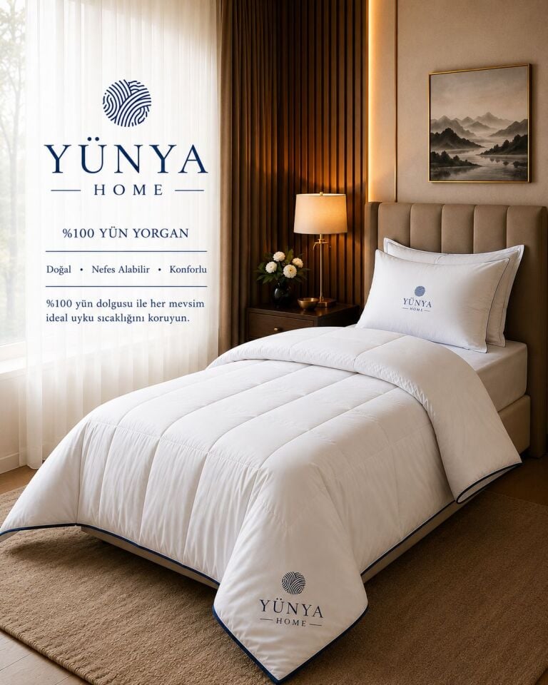 %100 YÜN Yorgan Tek Kişilik (155×215) | Doğal ve Nefes Alan Premium Yorgan