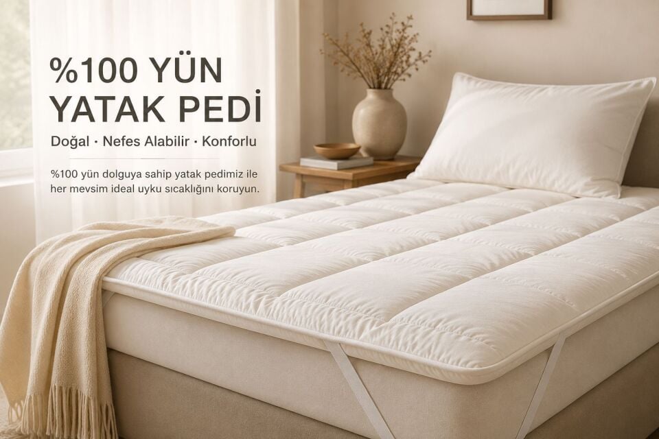 % 100 YÜN ÇOCUK YATAK PEDİ (90*190)  Yünya Home %100 Doğal Yün Ürünler ile Uyku Konforunu ve Sağlıklı Yaşamı Destekleyen Premium Ürünler Sunar.