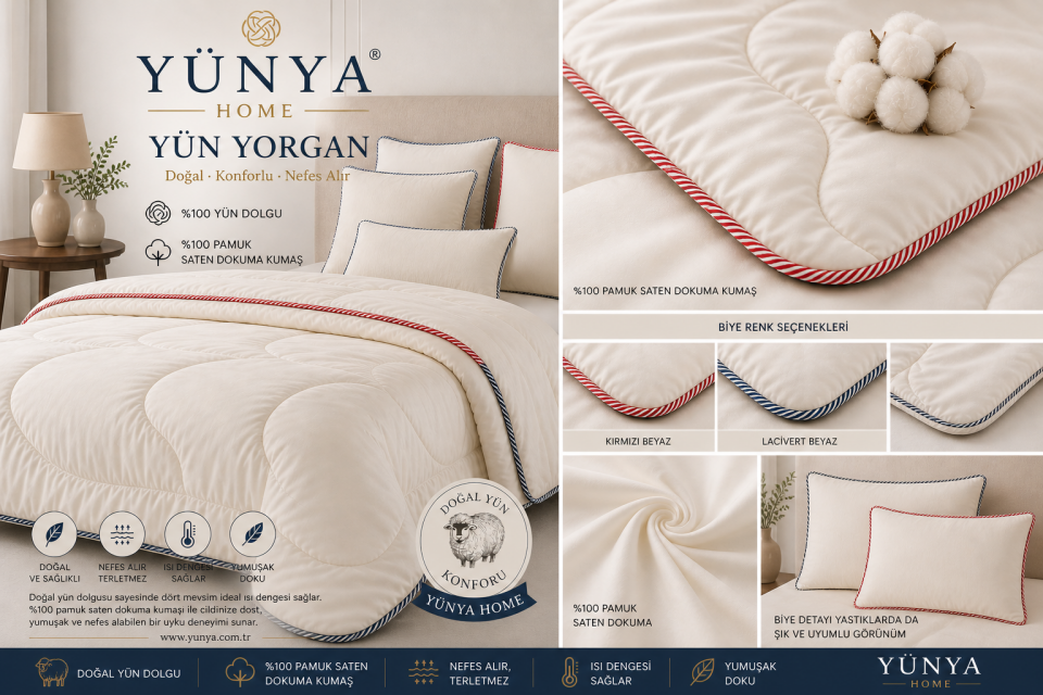 % 100 YÜN ÇOCUK YASTIĞI (35*45)  Yünya Home %100 Doğal Yün Ürünler ile Uyku Konforunu ve Sağlıklı Yaşamı Destekleyen Premium Ürünler Sunar.